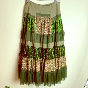 LAPIS green and floral patchwork skirt 😍